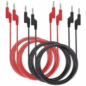 4 cables de prueba de enchufe de plátano a plátano de 0.157 in para multímetro, 6.6 pies6.6 ft -ELECTRO SMART HONDURAS 1